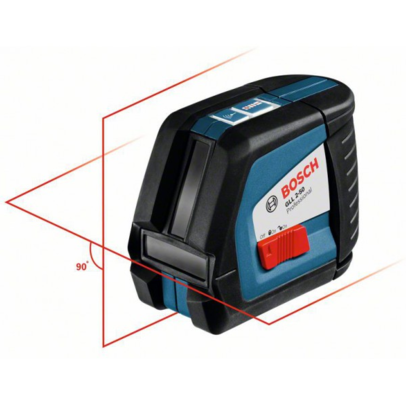 Krížový laser Bosch GLL 2-50 + univerzálny držiak BM 1 + prijímač LR 2 Professional