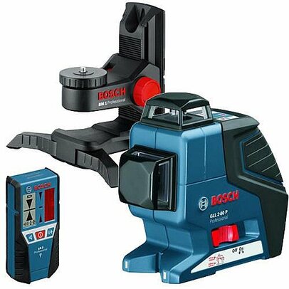 Krížový laser Bosch GLL 2-80 + univerzálny držiak BM 1 + prijímač LR 2 Professiona
