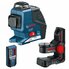Krížový laser Bosch GLL 3-80 + univerzálny držiak BM 1 + prijímač LR 2 Professional