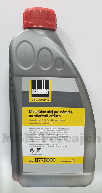 Minerálny olej pre náradie na stlačený vzduch Schneider B770000