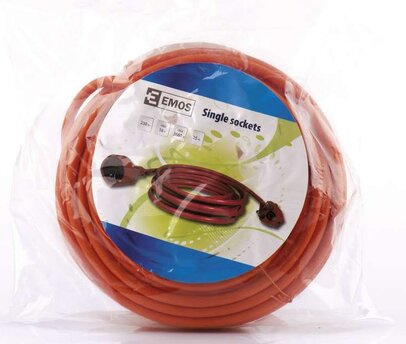 Predlžovací kábel 25m - 1 zásuvka , oranžový